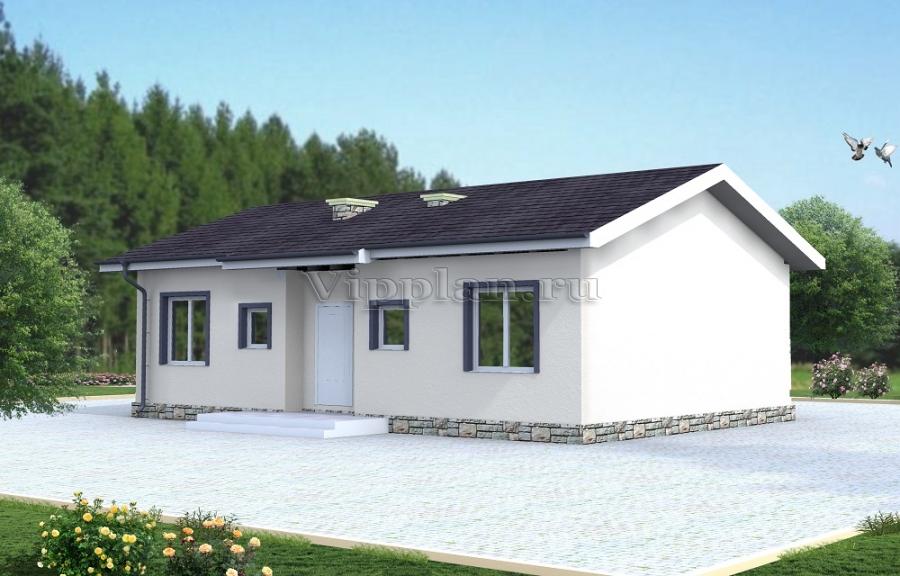 Одноэтажный компактный жилой дом